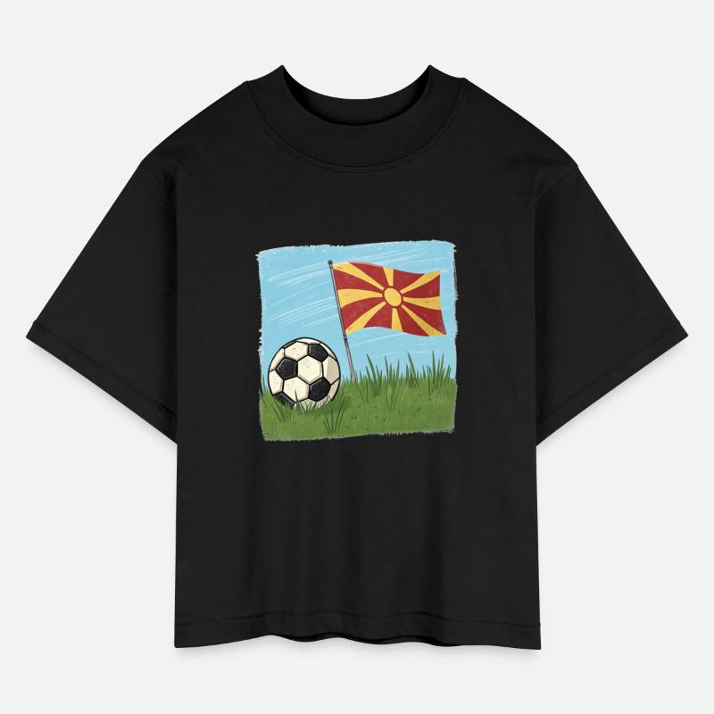 Macedonia flag and soccer ball