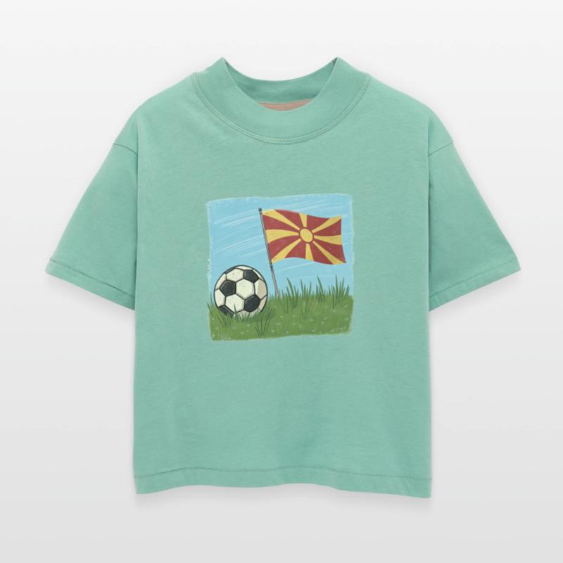 Macedonia flag and soccer ball