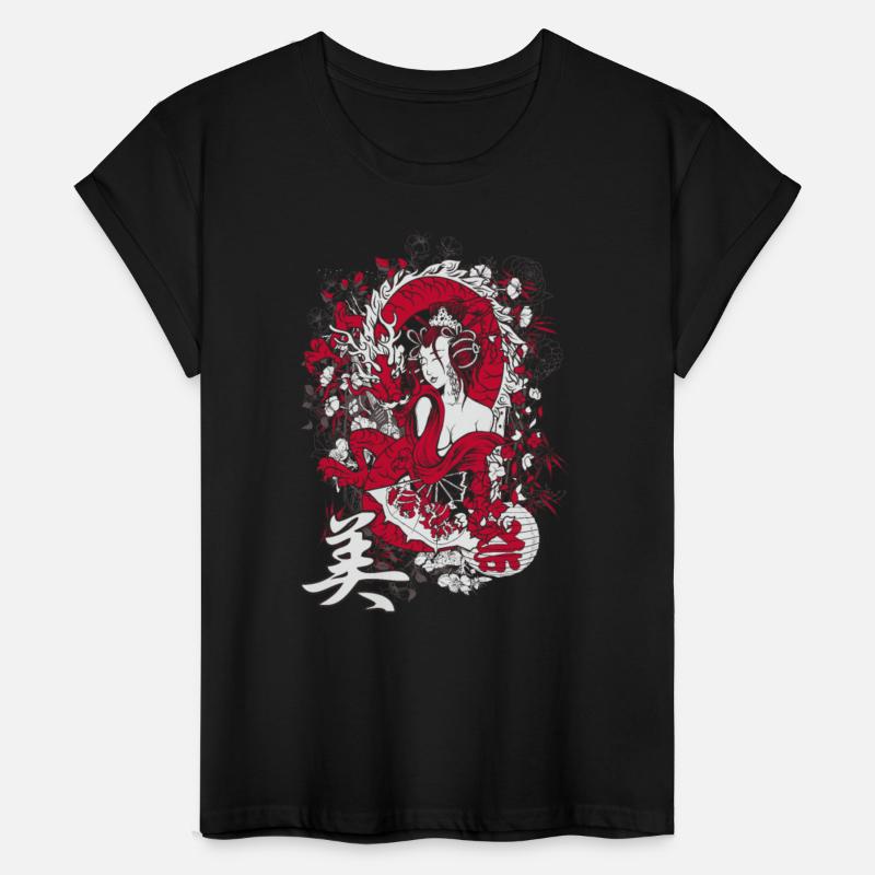 Maiko Geisha girl red dragon japanese aesthetic