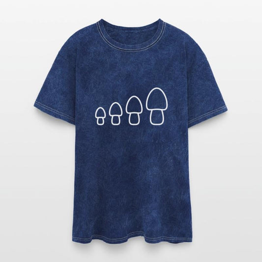 Many White Mushrooms 4 Small Large Row Four Fungus