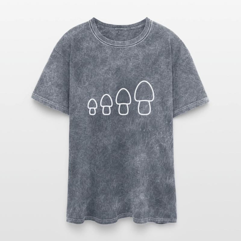 Many White Mushrooms 4 Small Large Row Four Fungus