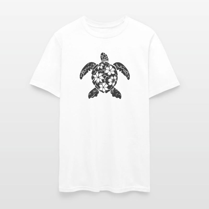 Marine Turtle Floral Silhouette