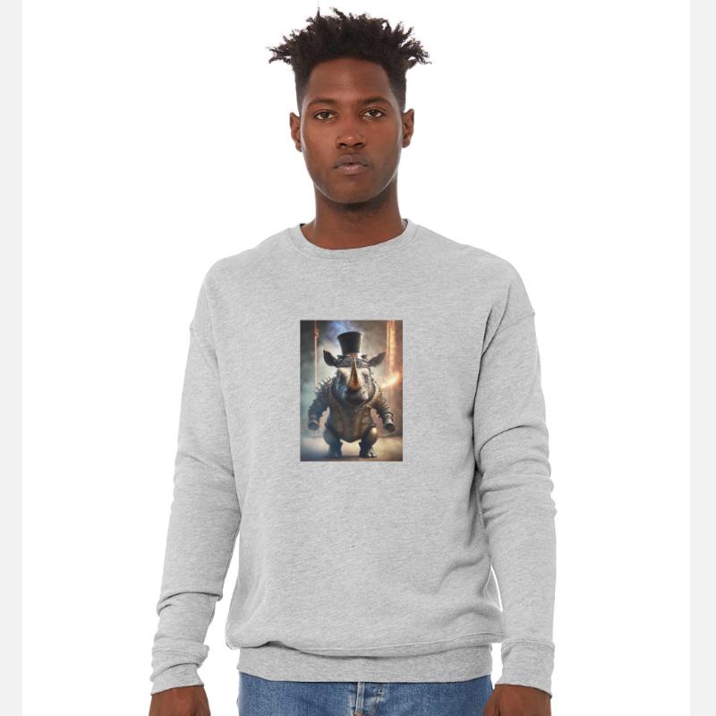 mechanical steampunk rhino wearing goggles