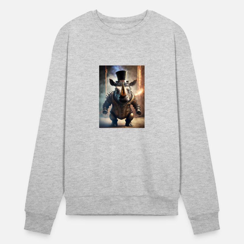 mechanical steampunk rhino wearing goggles