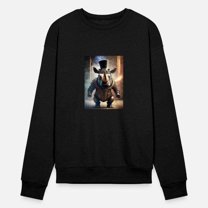 mechanical steampunk rhino wearing goggles