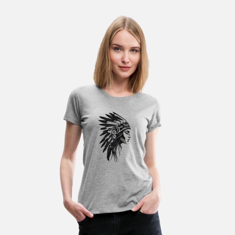 Minimalistic American Indian Profile Illustration