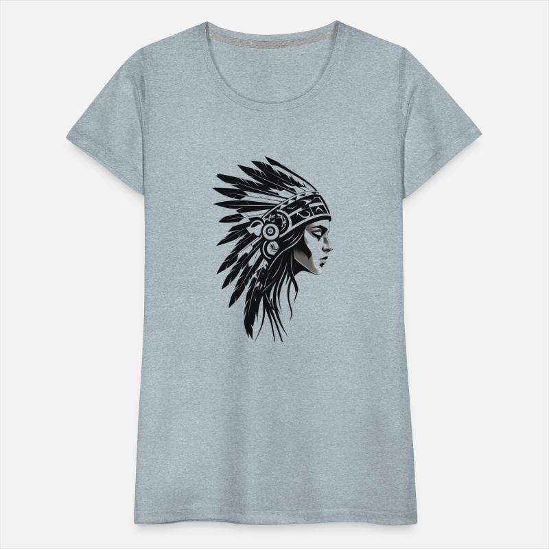 Minimalistic American Indian Profile Illustration