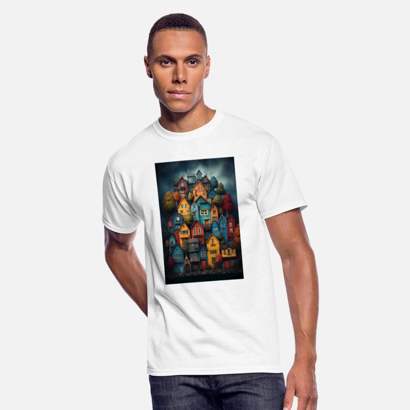 Multicolored Village At Night