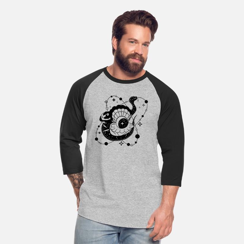 Mystical snake of space and ocean. Minimalist esot