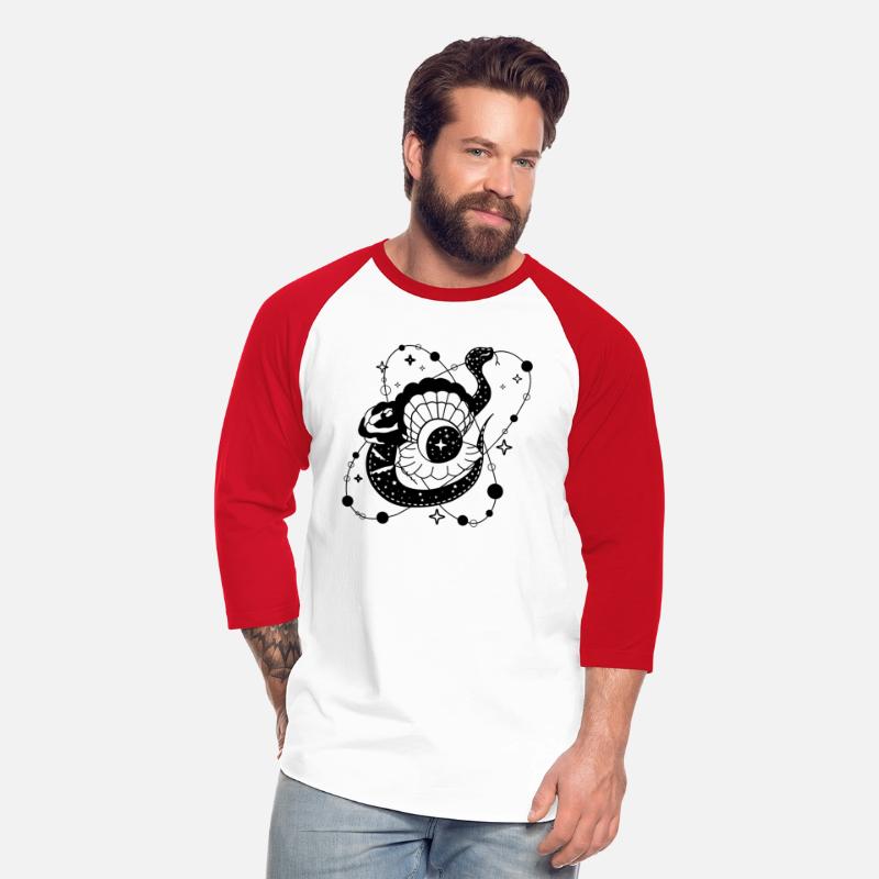 Mystical snake of space and ocean. Minimalist esot