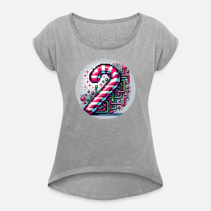 Neon Cyberpunk Candy Cane 8-Bit Pixel Christmas