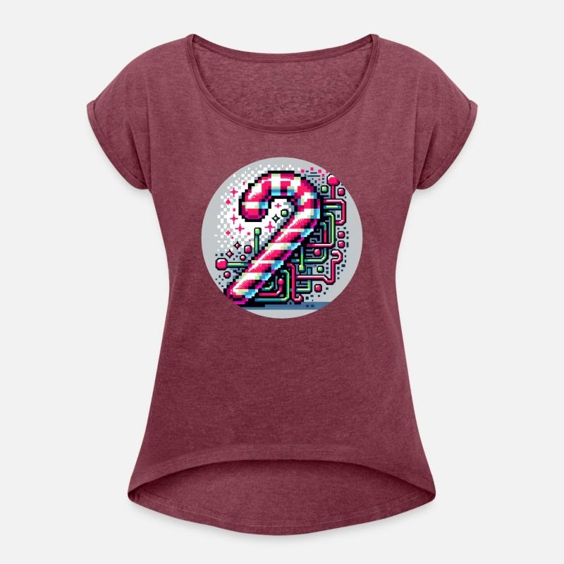 Neon Cyberpunk Candy Cane 8-Bit Pixel Christmas