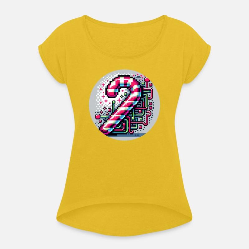 Neon Cyberpunk Candy Cane 8-Bit Pixel Christmas