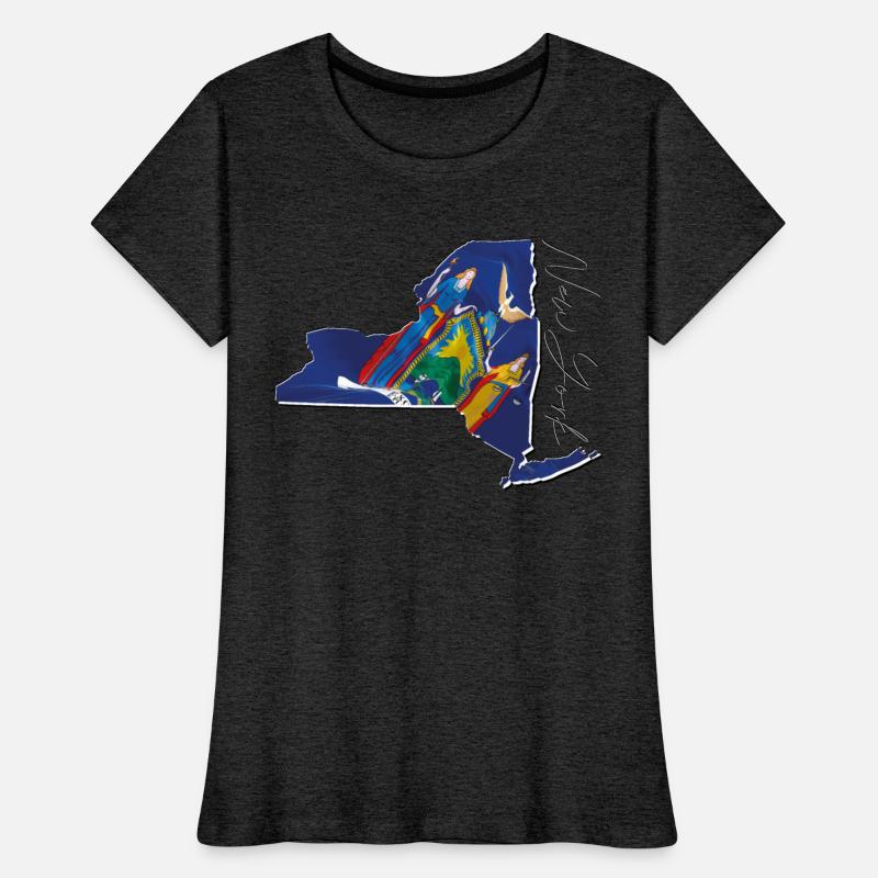 New York State Flag in New York State Map NY