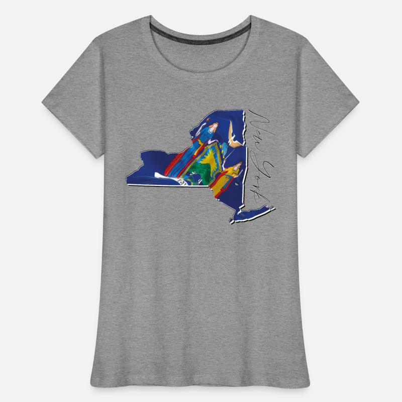 New York State Flag in New York State Map NY