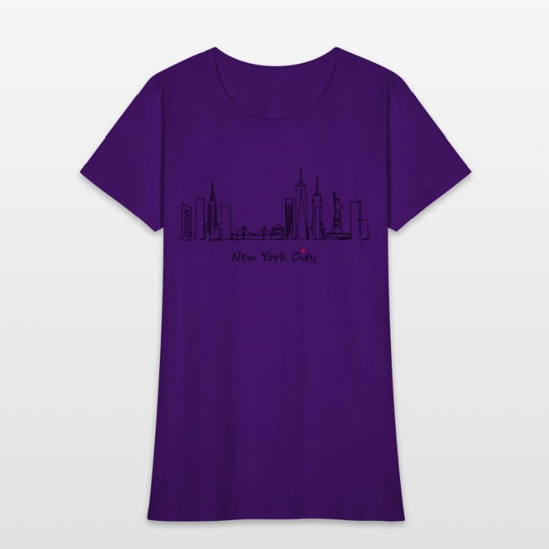 Nyc Skyline Sketch With Heart New York City I Love