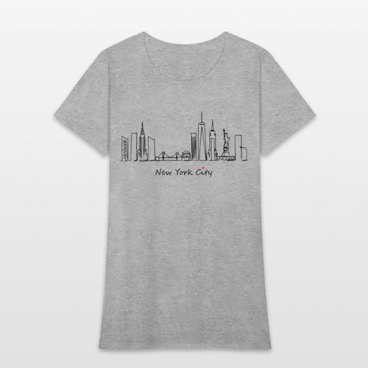 Nyc Skyline Sketch With Heart New York City I Love