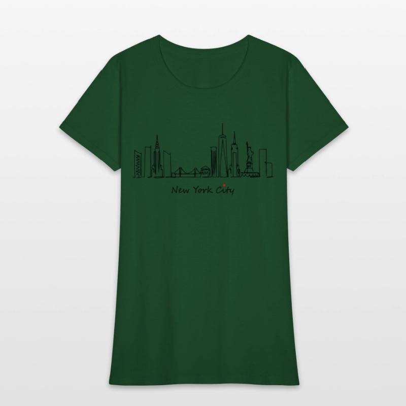 Nyc Skyline Sketch With Heart New York City I Love