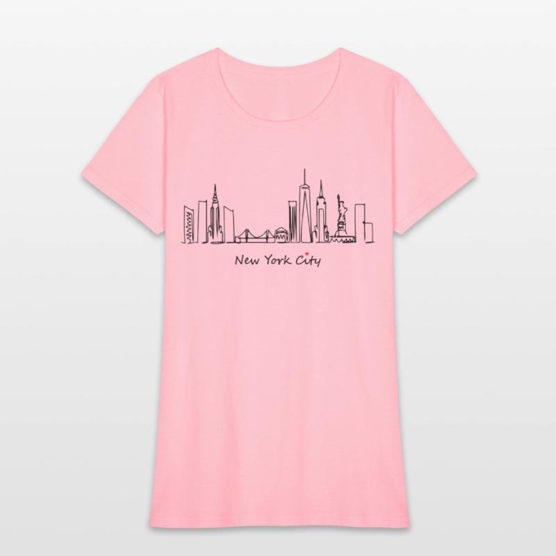 Nyc Skyline Sketch With Heart New York City I Love
