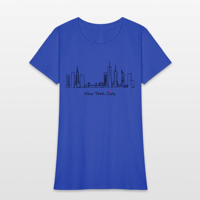 Nyc Skyline Sketch With Heart New York City I Love