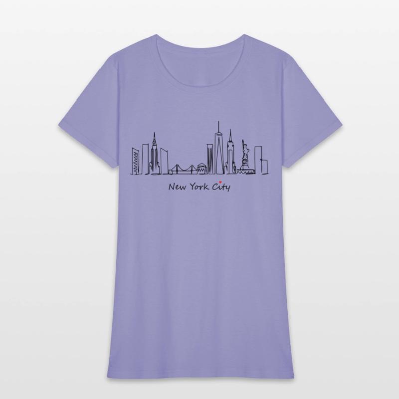 Nyc Skyline Sketch With Heart New York City I Love