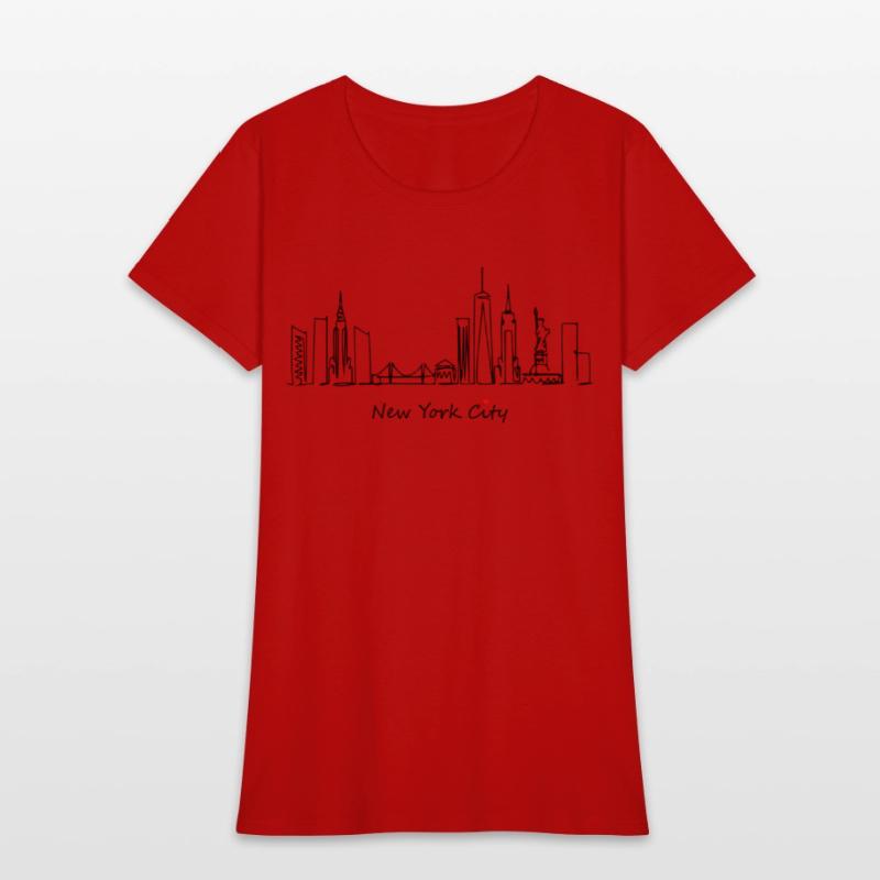 Nyc Skyline Sketch With Heart New York City I Love