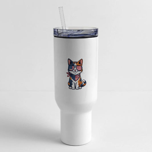 Patriotic Cat – USA Flag Sunglasses & Bandana