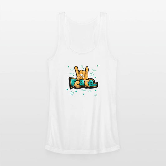 Peace text art with Risen fingers