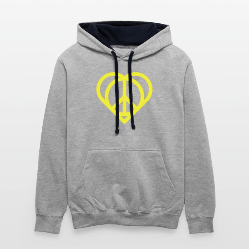 Peaceful Heart with Peace Sign Pattern