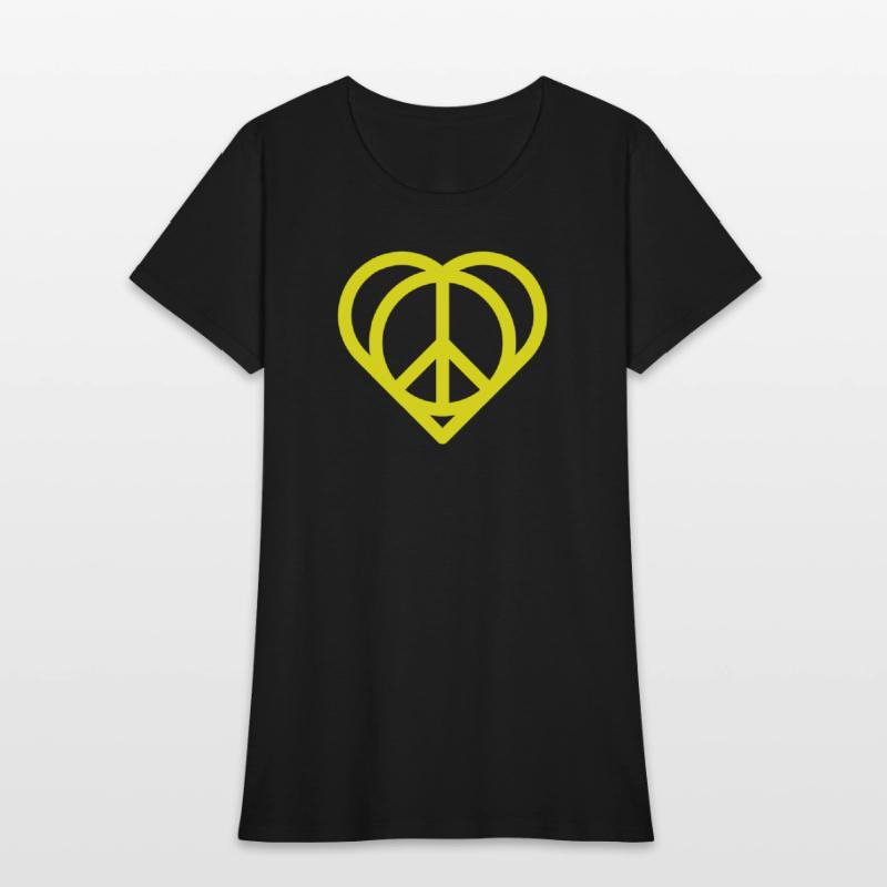 Peaceful Heart with Peace Sign Pattern