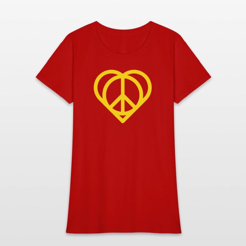 Peaceful Heart with Peace Sign Pattern