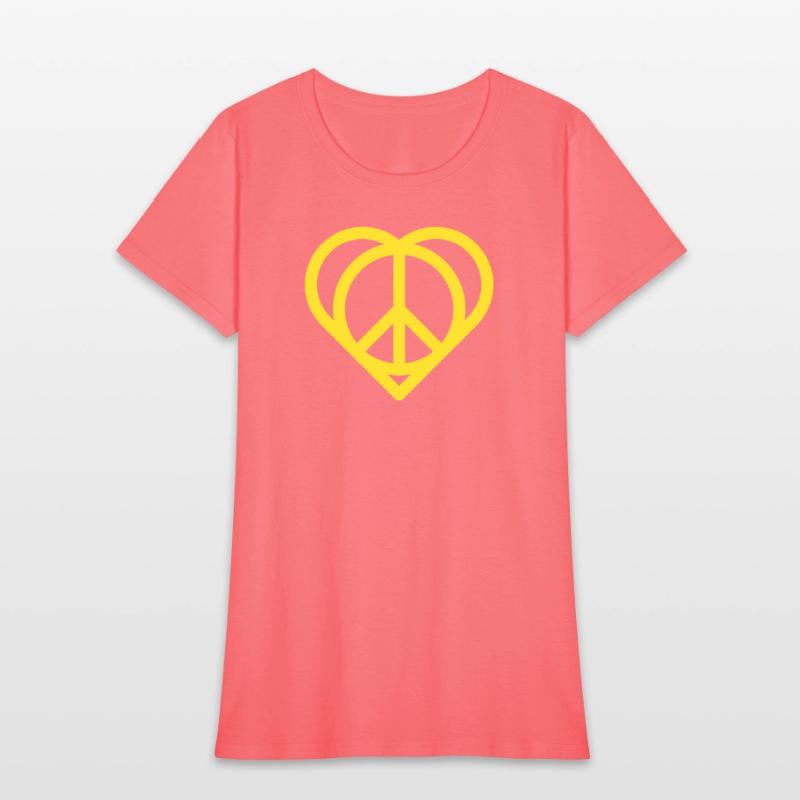 Peaceful Heart with Peace Sign Pattern