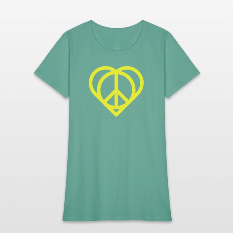 Peaceful Heart with Peace Sign Pattern