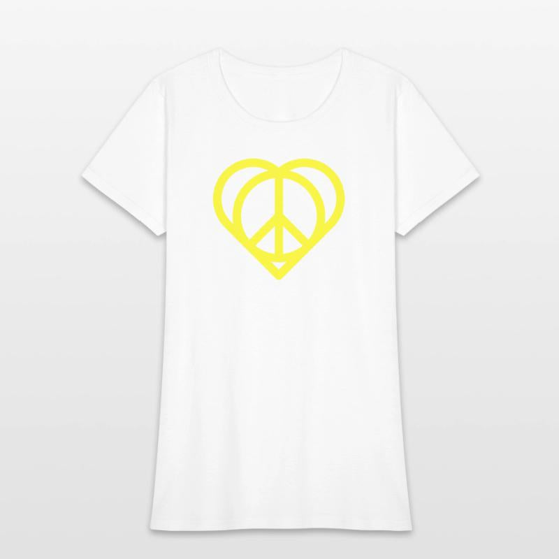Peaceful Heart with Peace Sign Pattern