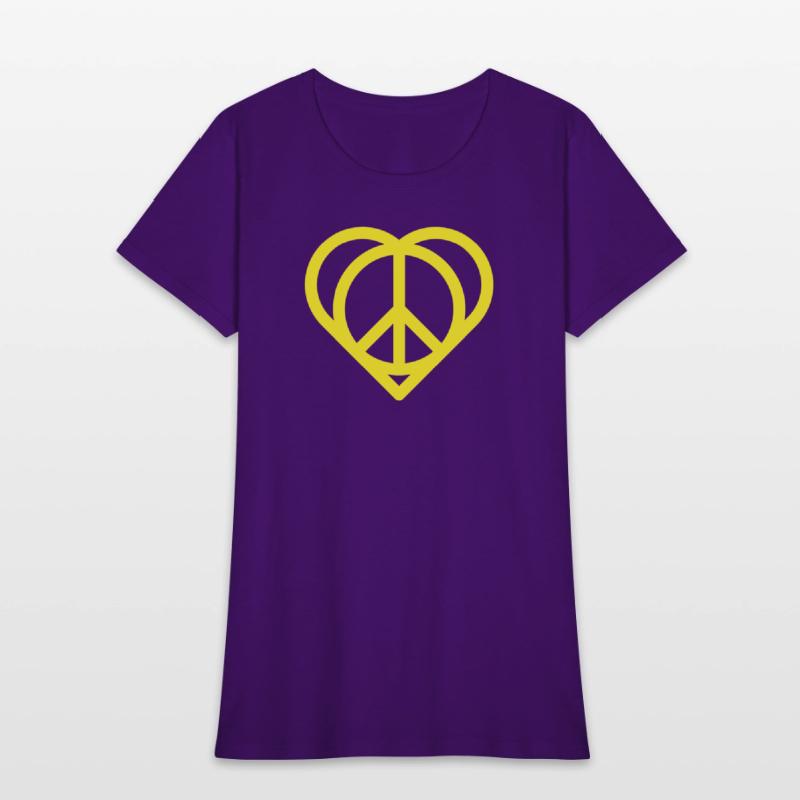 Peaceful Heart with Peace Sign Pattern