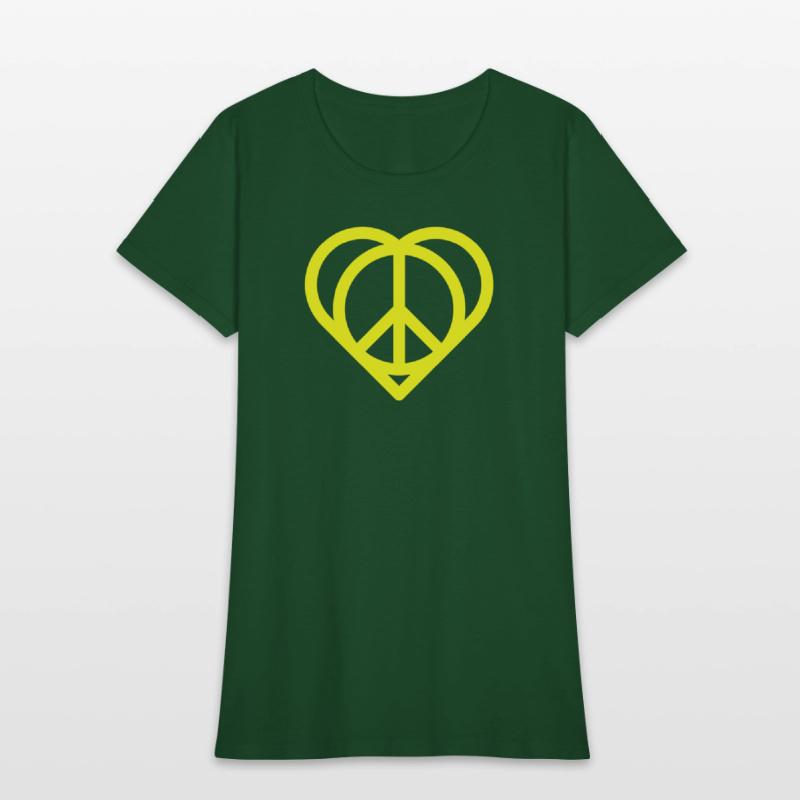 Peaceful Heart with Peace Sign Pattern