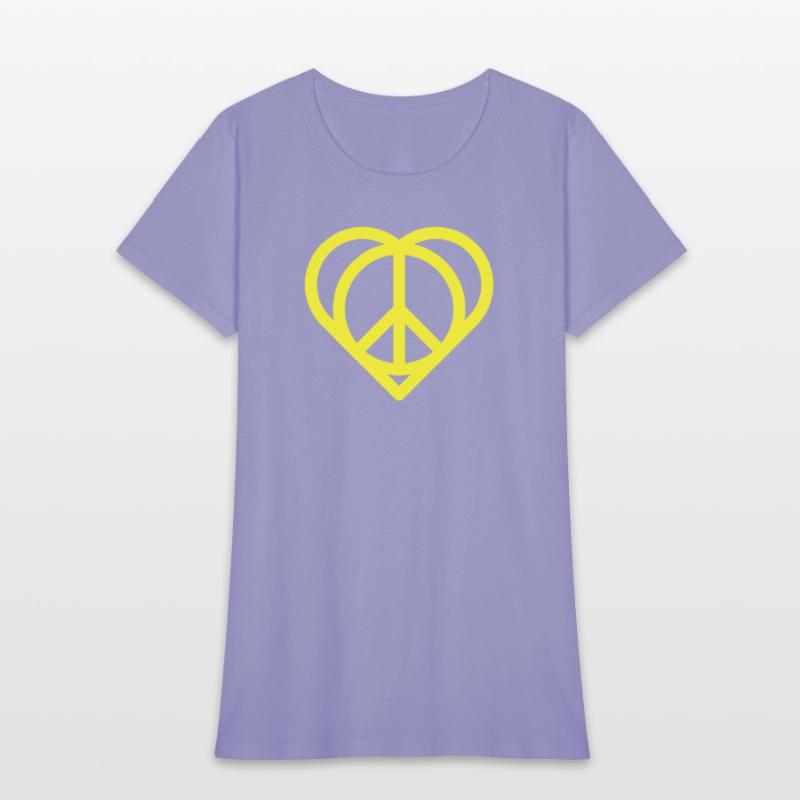Peaceful Heart with Peace Sign Pattern
