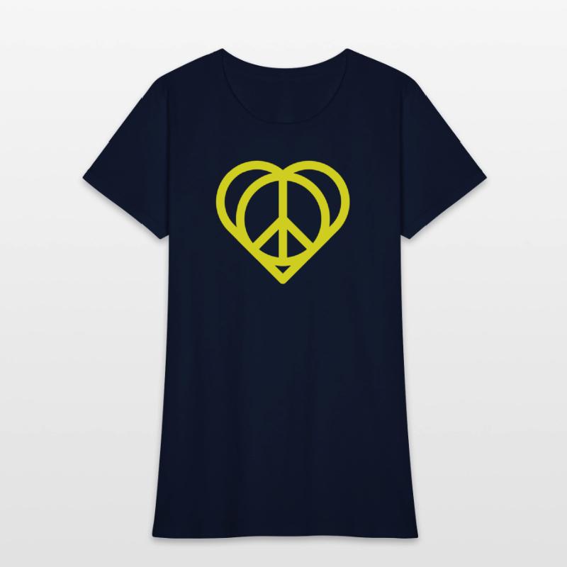 Peaceful Heart with Peace Sign Pattern