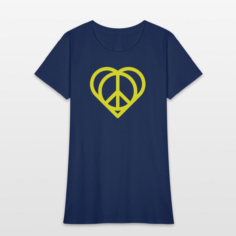 Peaceful Heart with Peace Sign Pattern