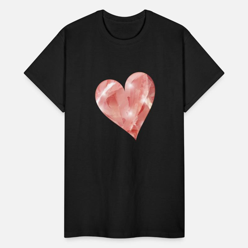 pink rose quartz crystal motif as a heart