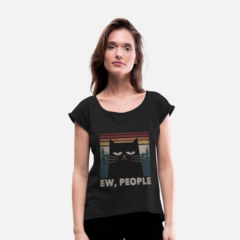 Retro Ew People Black Cat Funny Anti Social