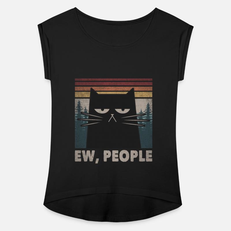 Retro Ew People Black Cat Funny Anti Social