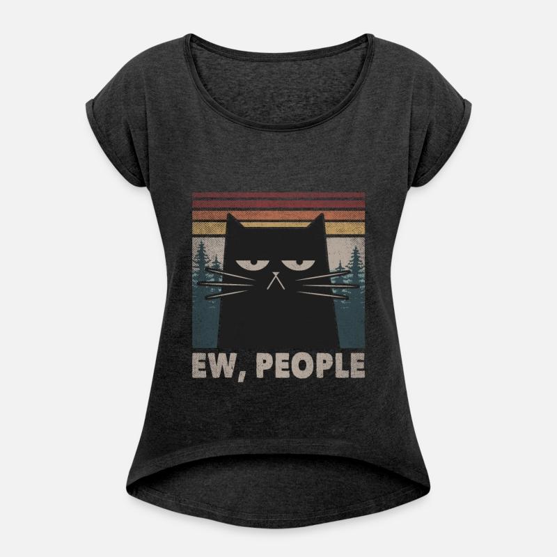 Retro Ew People Black Cat Funny Anti Social