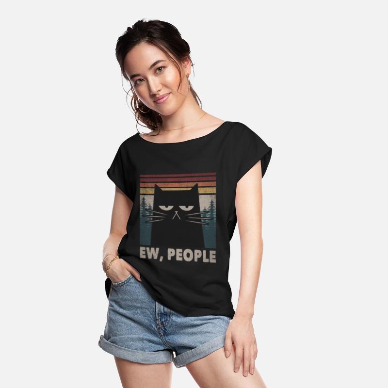 Retro Ew People Black Cat Funny Anti Social