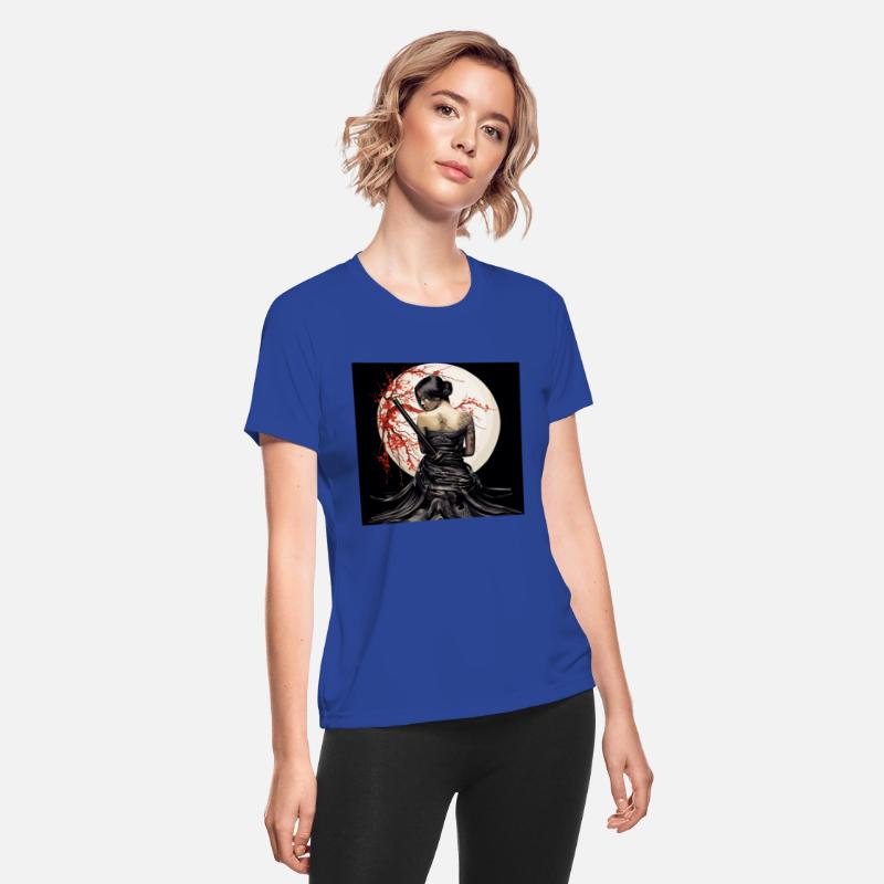 Samurai Woman with Katana Under Cherry Blossom