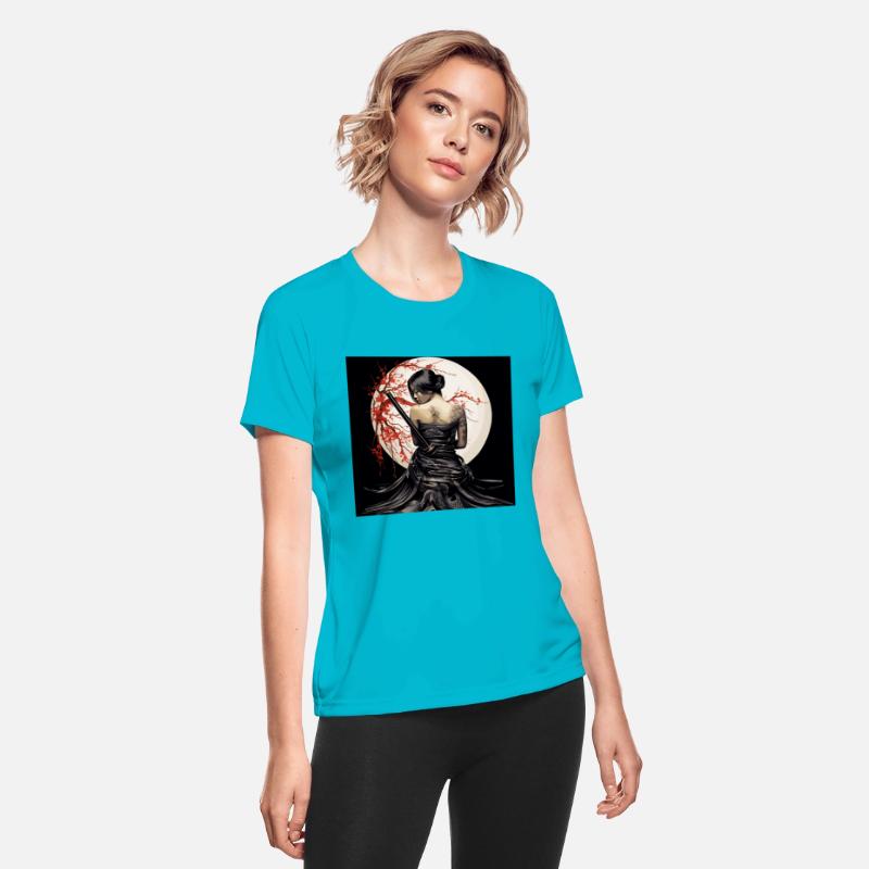 Samurai Woman with Katana Under Cherry Blossom