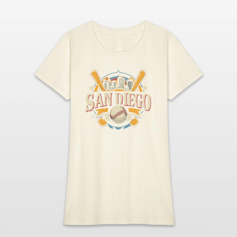 San Diego City California Baseball Skyline Vintage