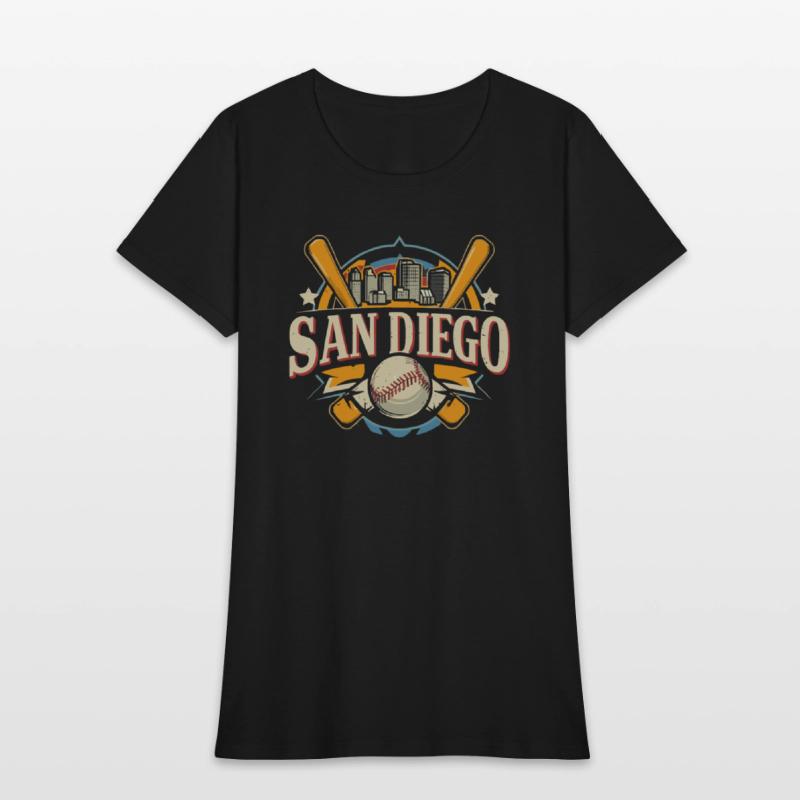 San Diego City California Baseball Skyline Vintage