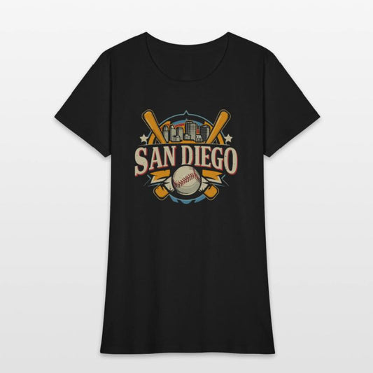 San Diego City California Baseball Skyline Vintage