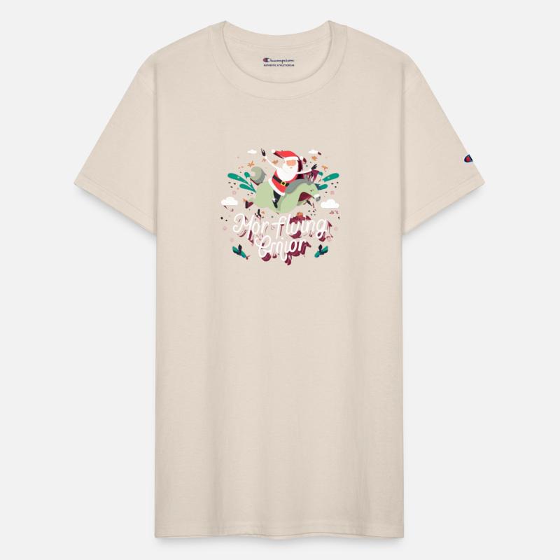 santa claus is fying on a horse